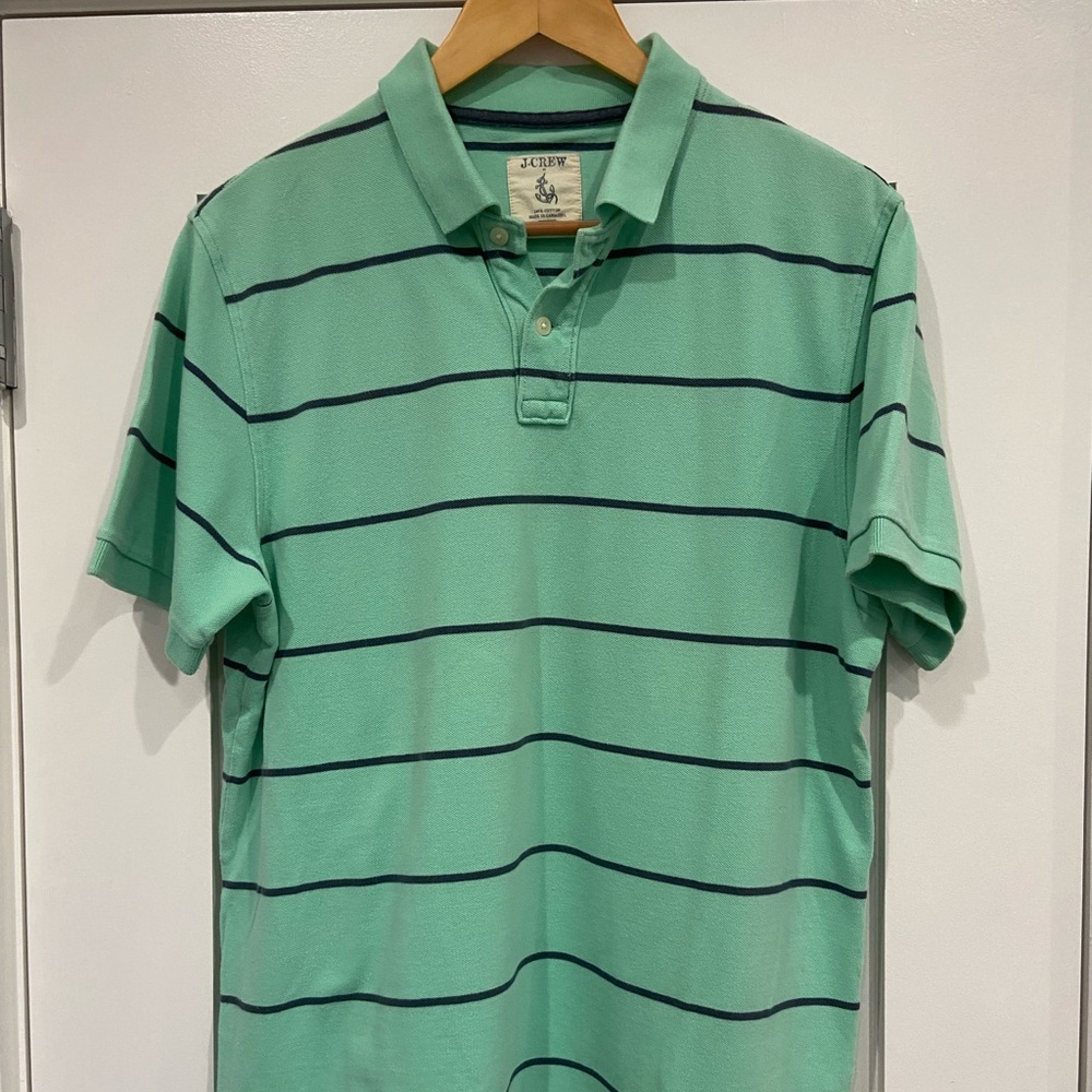 J Crew striped polo size L
